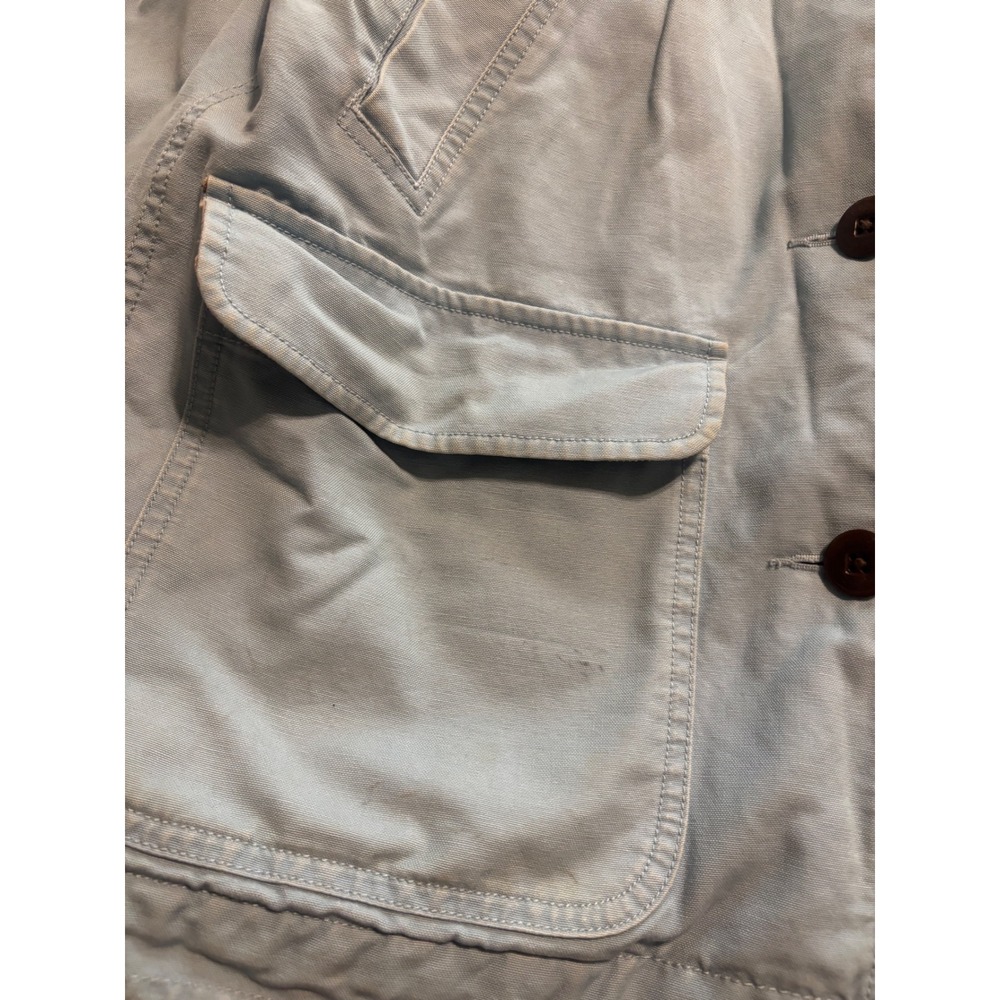 LL Bean Women Blue Cotton Canvas Field Coat Corduroy Trim Quilted Lining S vtg - Picture 8 of 10